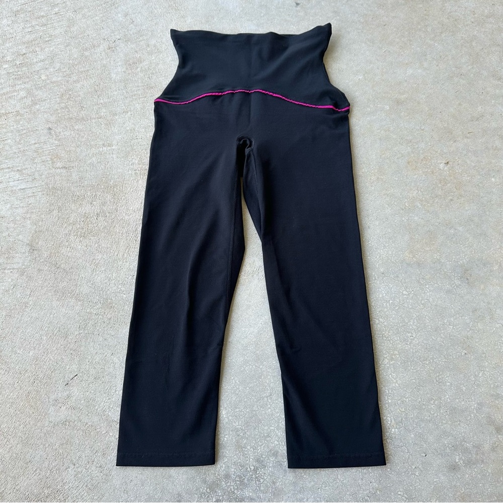 SPANX Black Leggings with Pink Accent